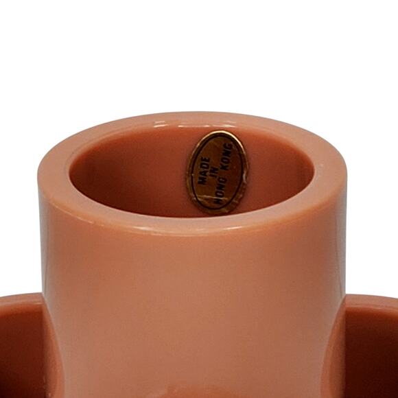 Lot of 4 Vtg Retro 1970s Light Rose Pink Round Melamine Napkin Rings Hong Kong - Picture 3 of 7